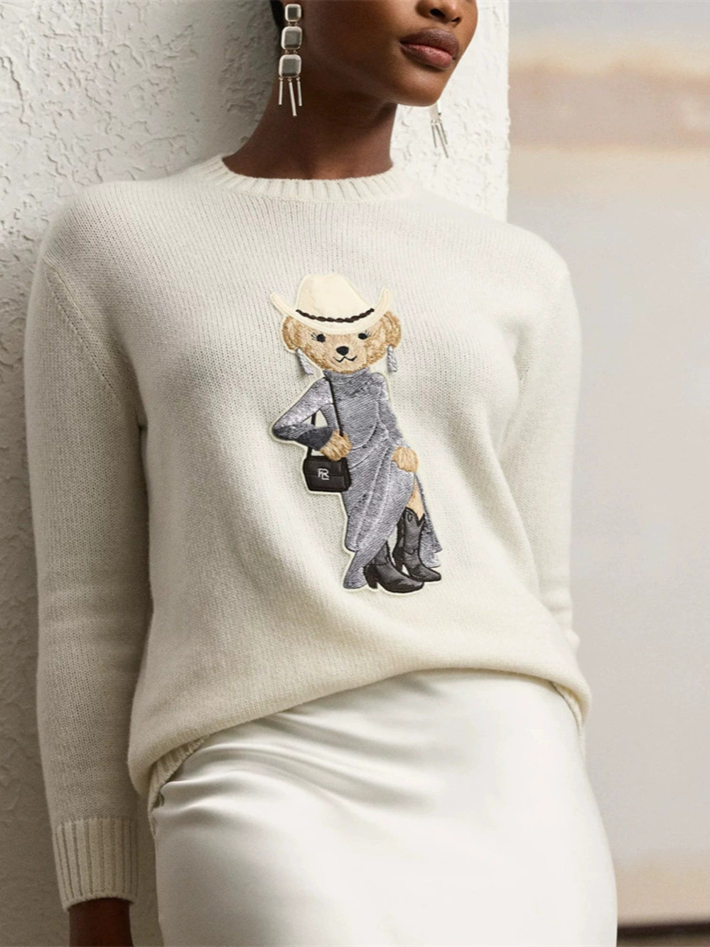 Zara Crew Neck Long Sleeve Cable Knit Retro Casual Loose Fit Sweater